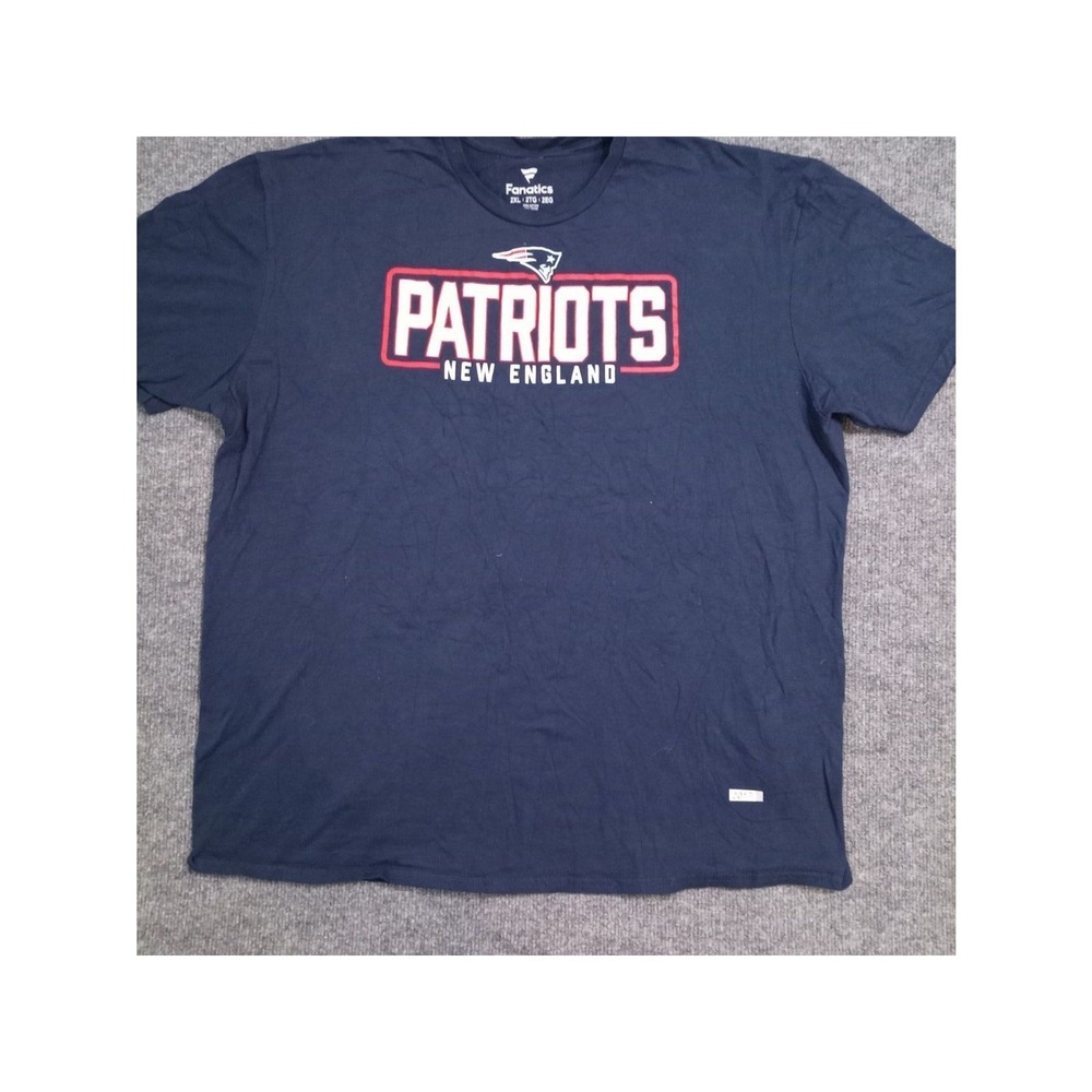 New England Patriots Fanatics T Shirt Men's 2XL Blue NFL Football Graphic Tee